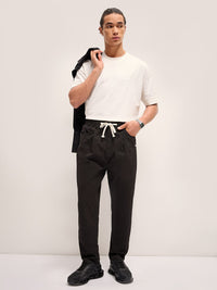 THE BEAR HOUSE Men Solid Relaxed Fit Pure Cotton Casual Pant