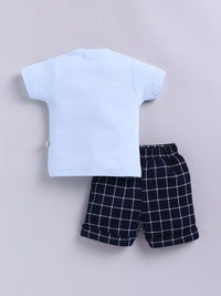 Moms Love Infant Boys Pure Cotton Printed T-shirt with Shorts