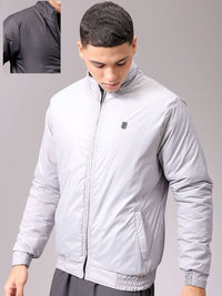 The Indian Garage Co Men High Neck Solid Revesible Bomber Jacket