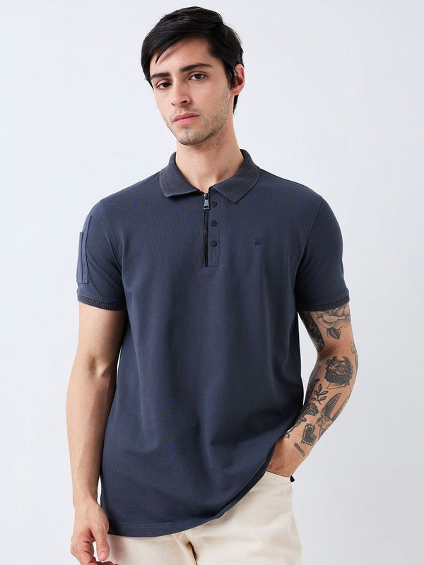 SPYKAR Men Solid Polo Collar Cotton Slim Fit T-shirt