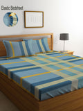 Myntra Elegant Homes Biru & Beige Printed 300 TC Set Cadar King 2.45 x 2.24 m