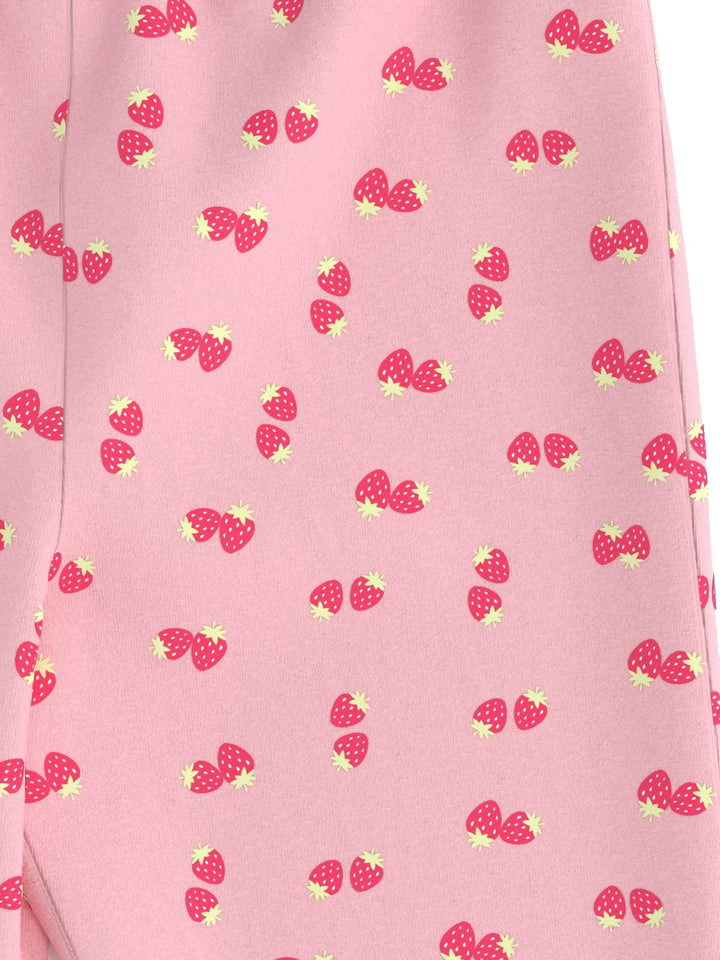 Nauti Nati Girls All-Over Strawberry Printed Cotton Ankle-Length Leggings
