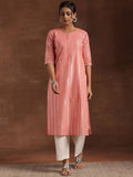 Libas Striped Gotta Patti Cotton Straight Kurta