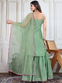 House of Pataudi Printed Kurti Sharara With Dupatta