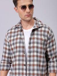The Indian Garage Co Men Relaxed Fit Checked Dobby Textured Resortwear Shirt