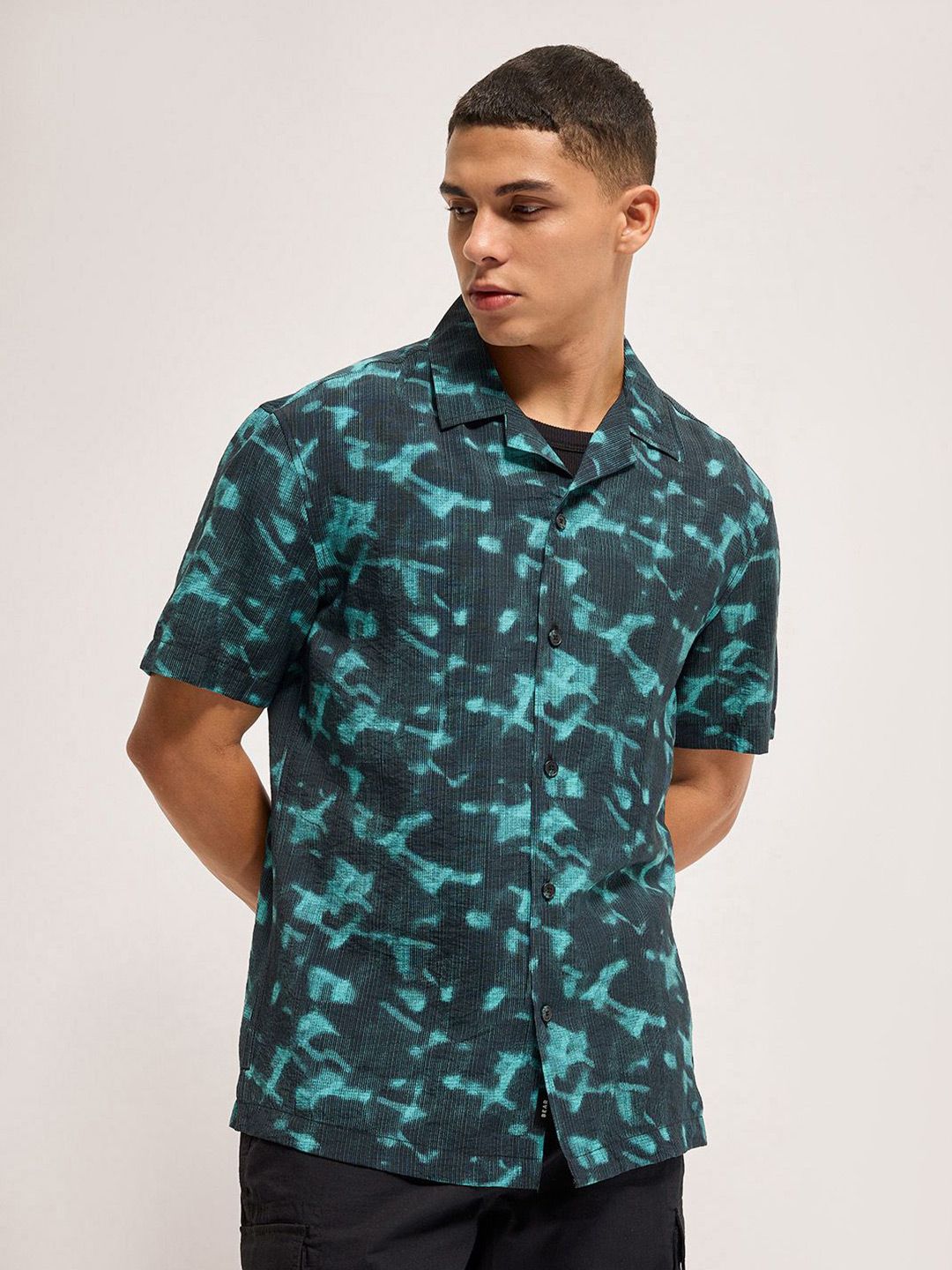 THE BEAR HOUSE Men Abstract Printed Opaque Casual Shirt