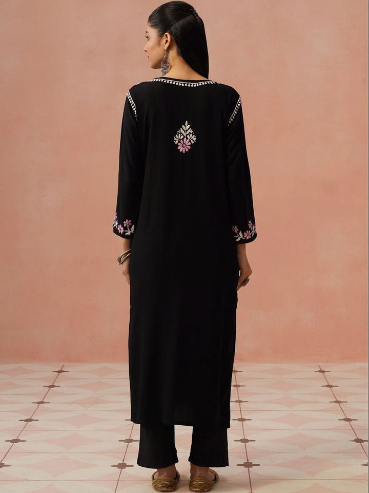 Rumah Wanita Chikankari Kurta Chikankari Sulaman Bunga