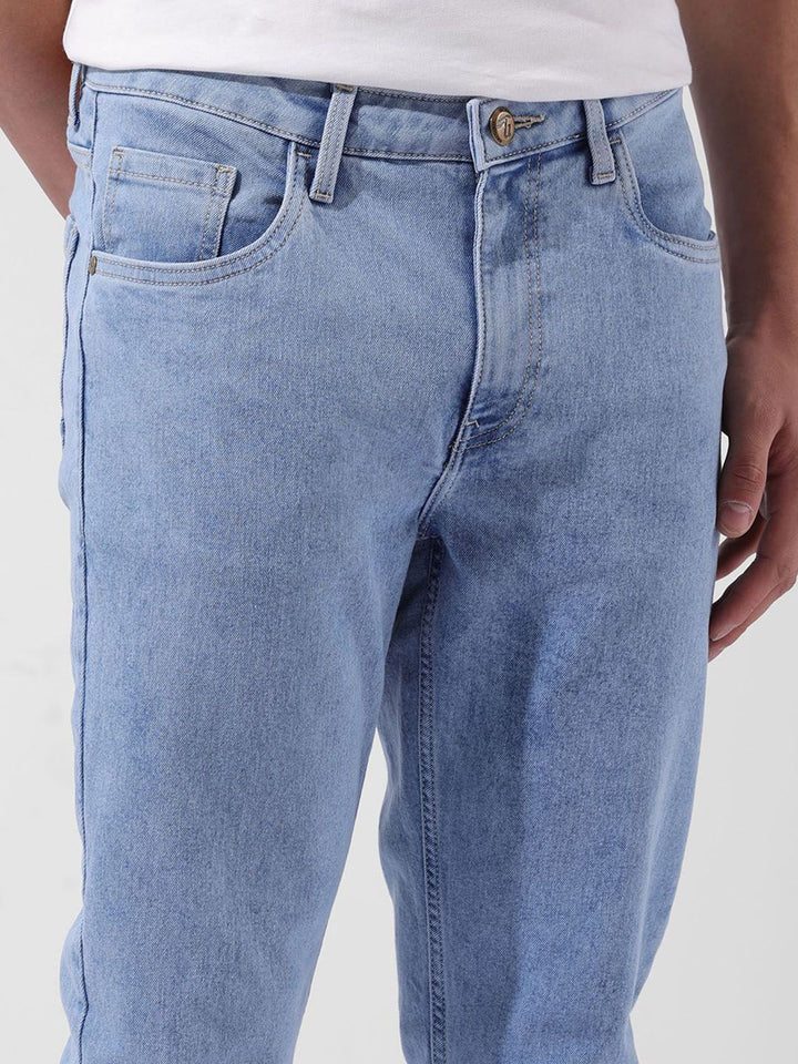 The Indian Garage Co Men Slim Fit Cotton Mid-Rise Stretchable Jeans