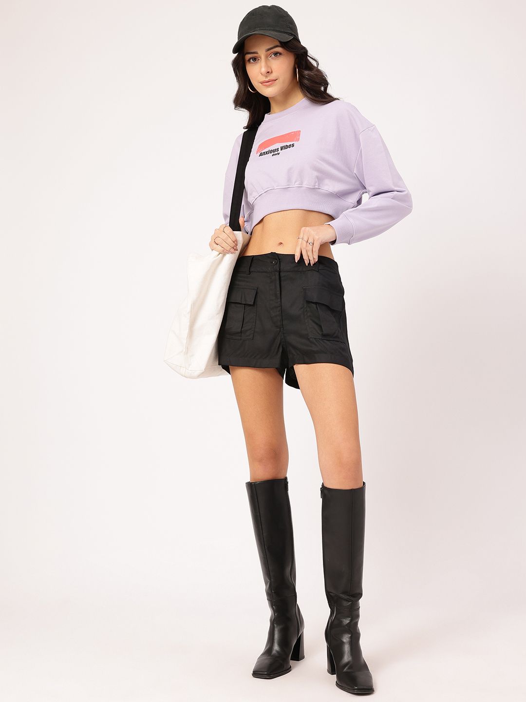 DressBerry Women High-Rise Haven Pleated Pockets Shorts