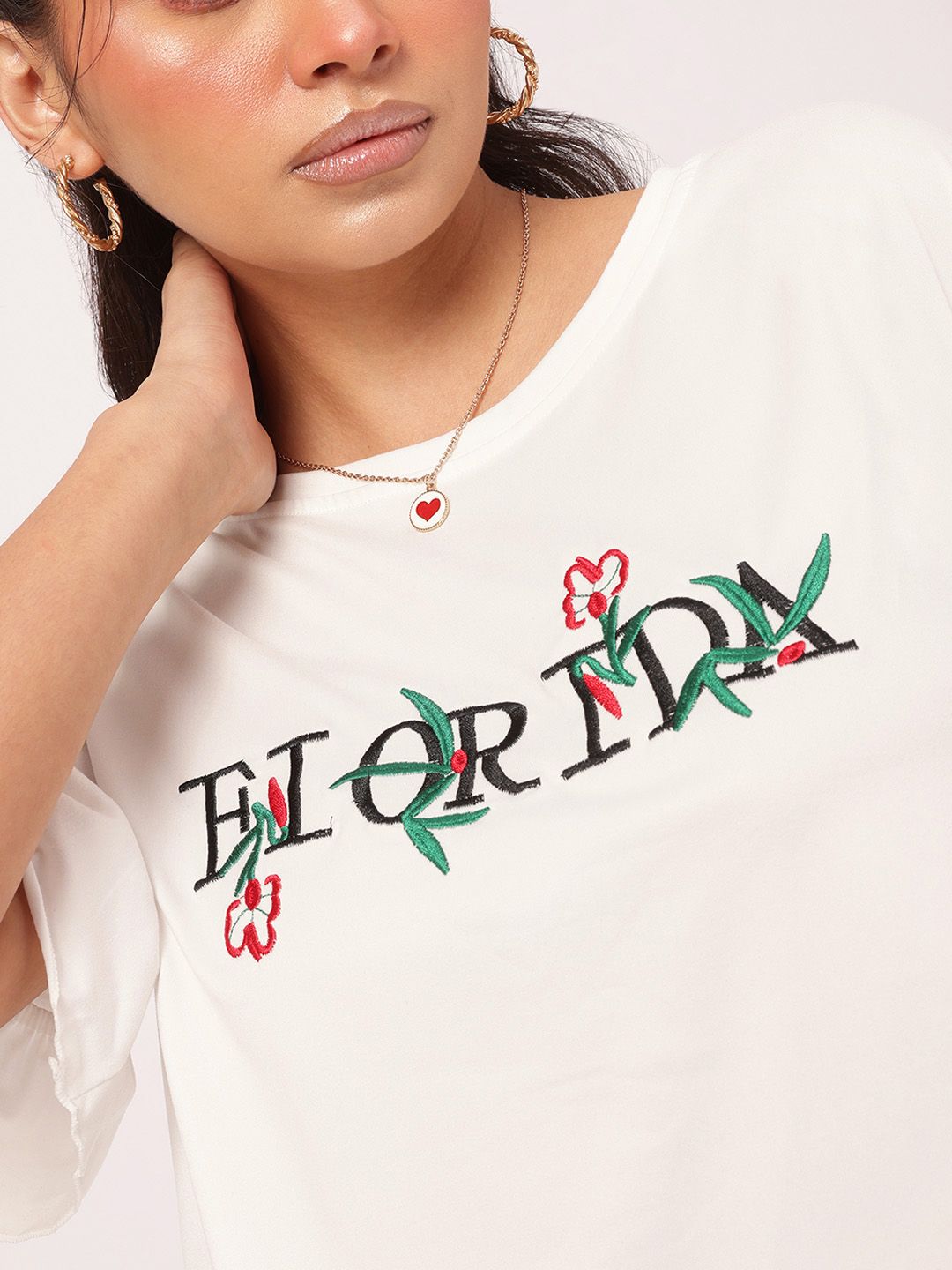 DressBerry Sunshine State Style Embroidered Boxy T-shirt