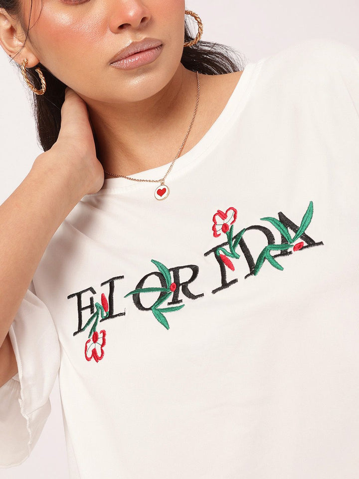 DressBerry Sunshine State Style Embroidered Boxy T-shirt