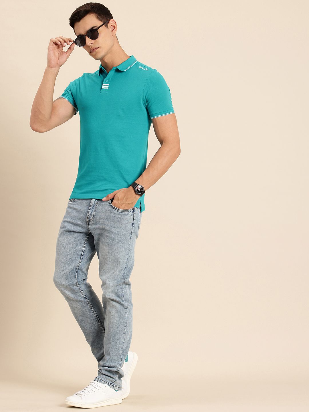Being Human Polo Collar Pure Cotton T-shirt