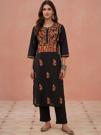Kurta Sulam Benang Sulam Wanita Rumah Chikankari