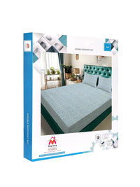 Myntra Elegant Homes Green & Blue Floral 300 TC King Bedsheet with 2 Pillow Covers