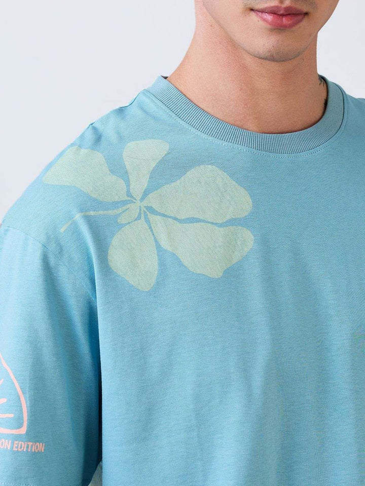 SPYKAR Men Floral Printed Round Neck Cotton Relaxed Fit T-shirt