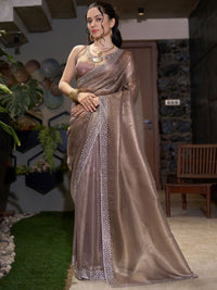 Saree mall Embellished Beads and Stones Organza Sarees