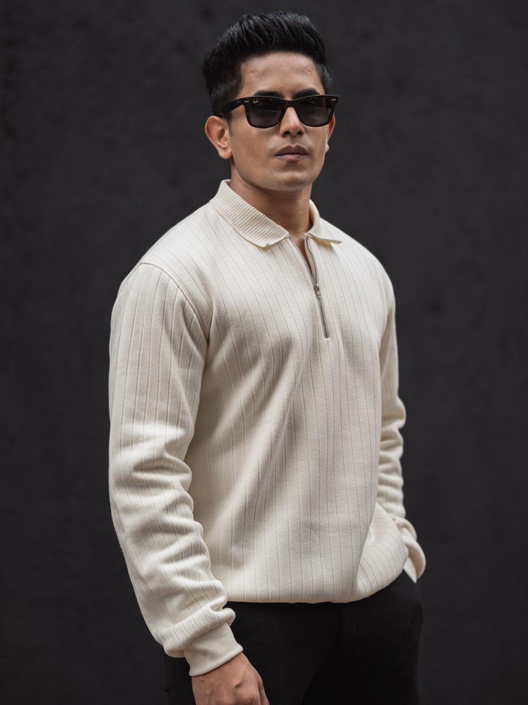 Powerlook Men Polo Collar Fleece Lined T-shirt
