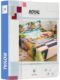 Klotthe Chess Printed 400 TC King 7D Bedsheet & 2 Pillow Covers-2.50 m x 2.25 m