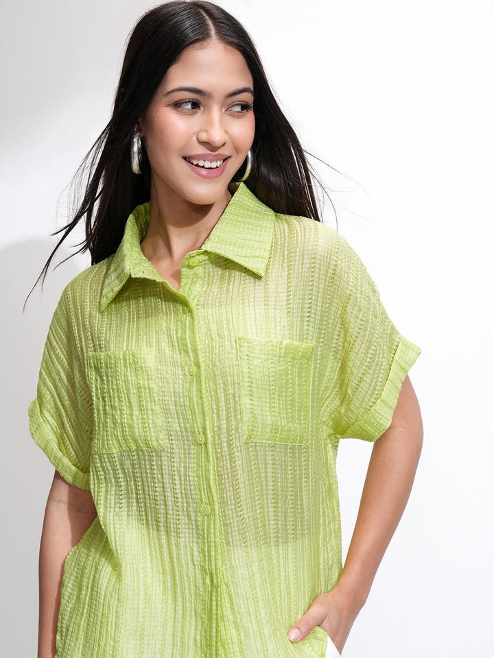 Tokyo Talkies Women Solid Relaxed Fit Shirt