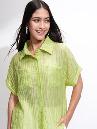 Tokyo Talkies Women Solid Relaxed Fit Shirt