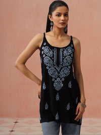 Rumah Wanita Chikankari Kurta Sulam Bunga