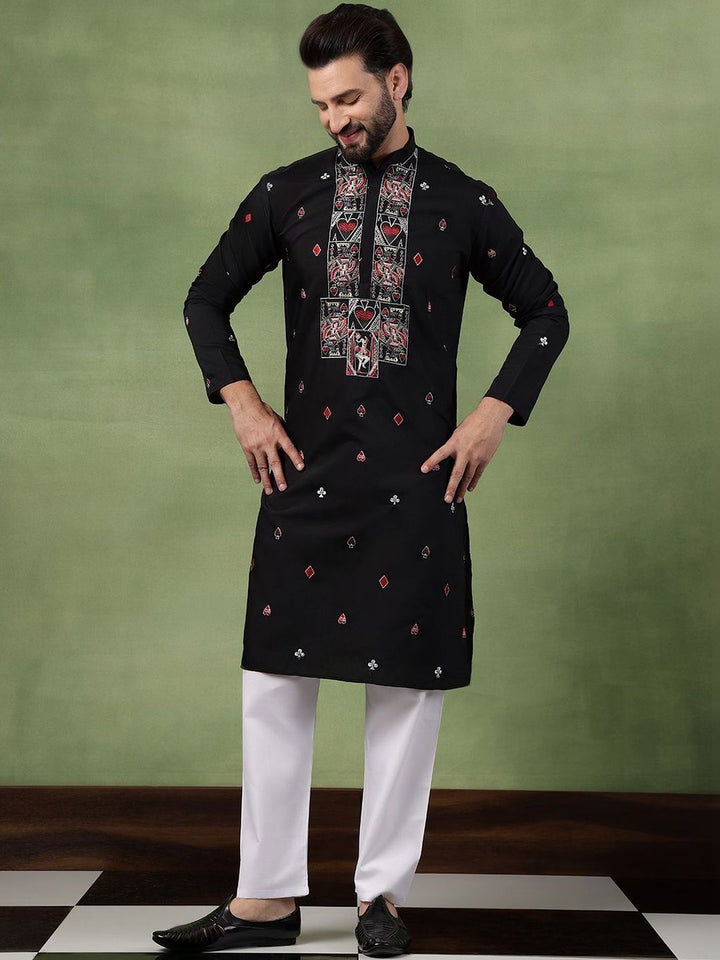 SOJANYA Men Geometric Embroidered Kurta