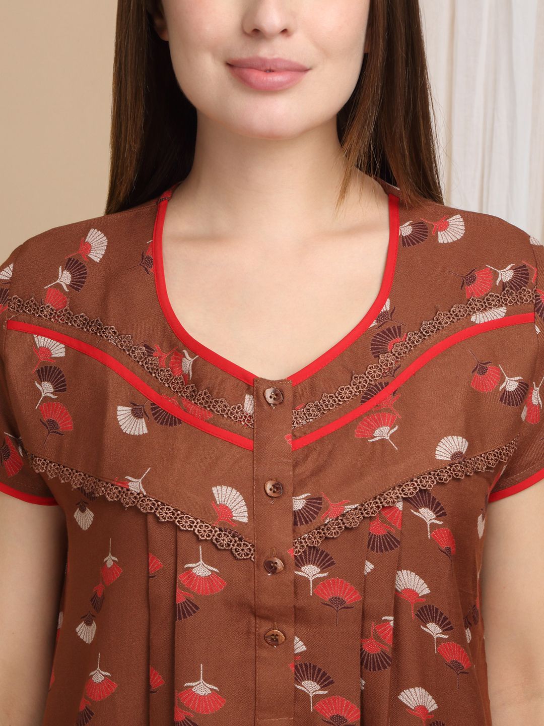 Sweet Dreams Women's Pure Cotton Printed Maxi Nightdress