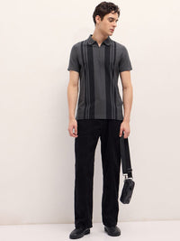 THE BEAR HOUSE Men Striped Polo Collar T-shirt