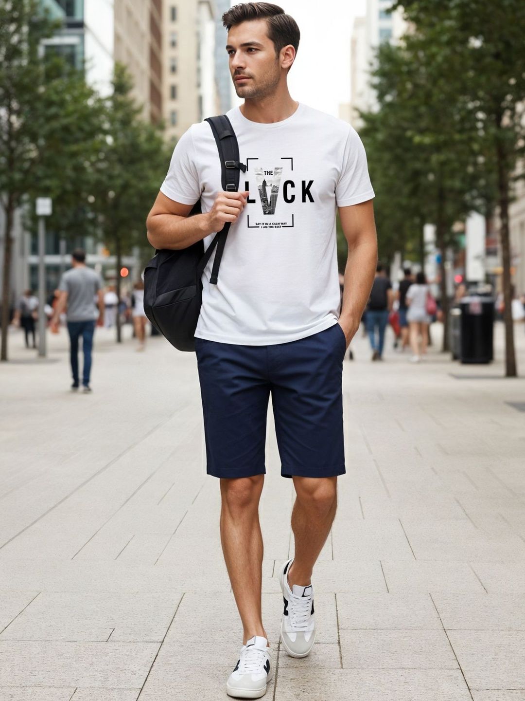 ADRO Typography Printed Short Sleeves Cotton Regular Fit T-shirt