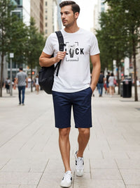 ADRO Typography Printed Short Sleeves Cotton Regular Fit T-shirt