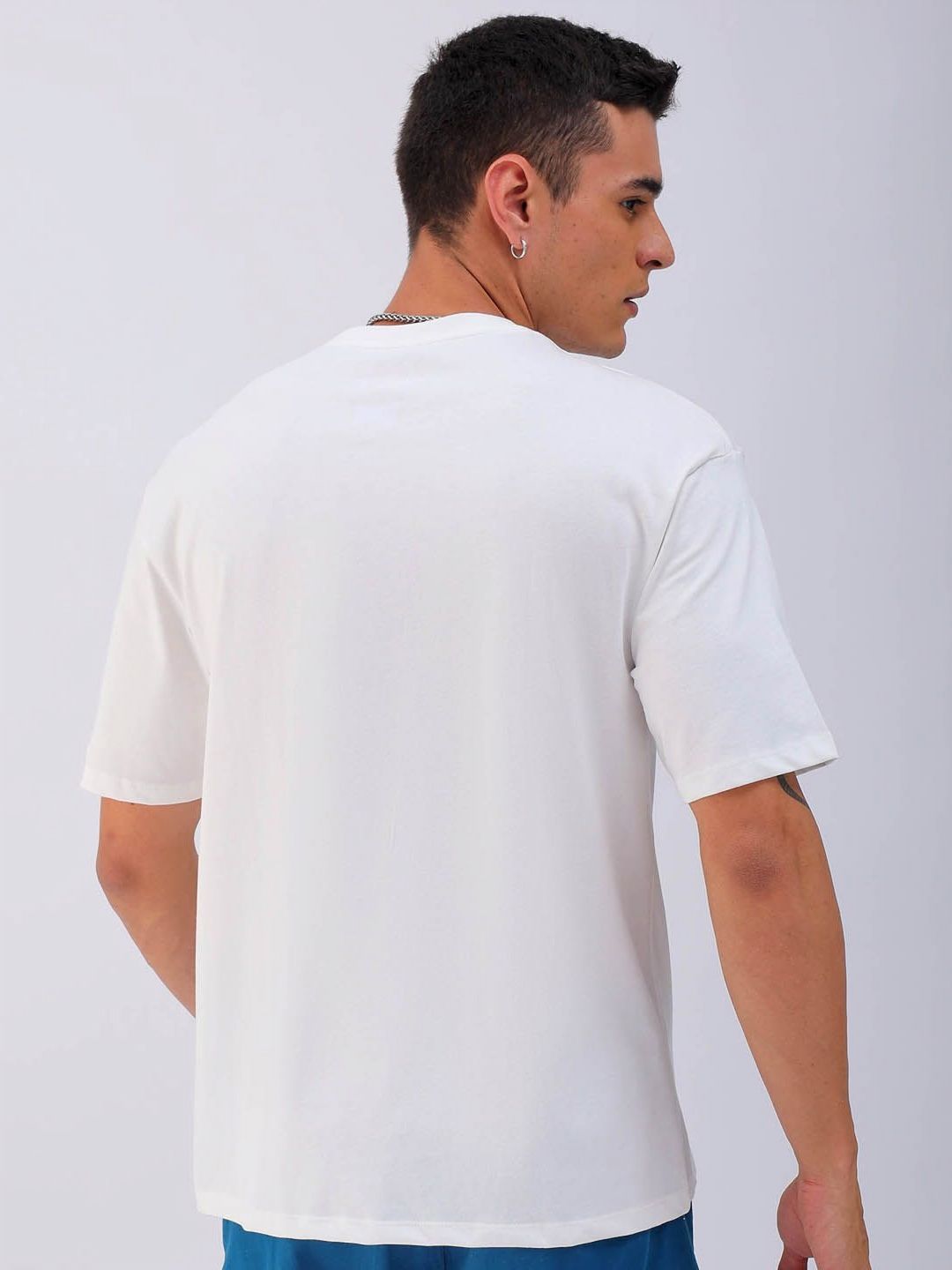 The Indian Garage Co Men Printed Raw Edge Boxy T-shirt