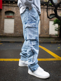Powerlook Men Pure Cotton Loose Fit Cargos Trousers