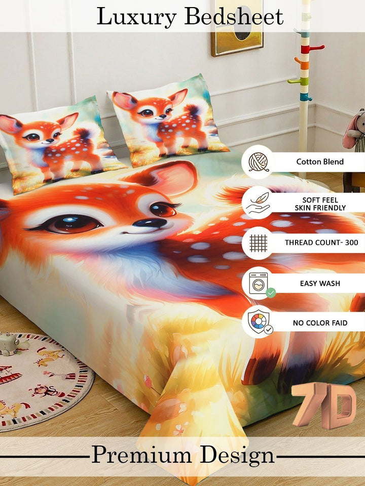 Myntra Elegant Homes Orange 300 TC King Bedsheet with 2 Pillow Covers