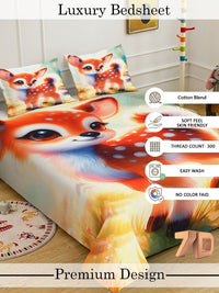 Myntra Elegant Homes Orange 300 TC King Bedsheet with 2 Pillow Covers