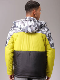 The Indian Garage Co Men Hooded Camouflage Printed Casual Padded Jacket