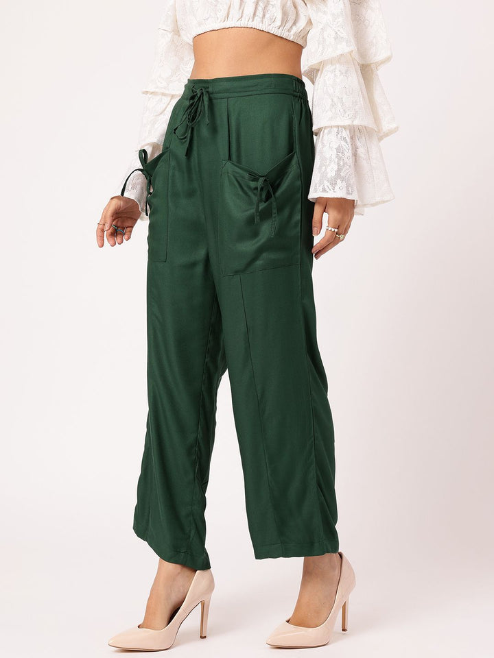 DressBerry Women Chic Comfort Relaxed Fit  Trousers with Box Pockets