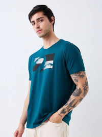 SPYKAR Men Graphic Printed Round Neck Cotton Slim Fit T-shirt