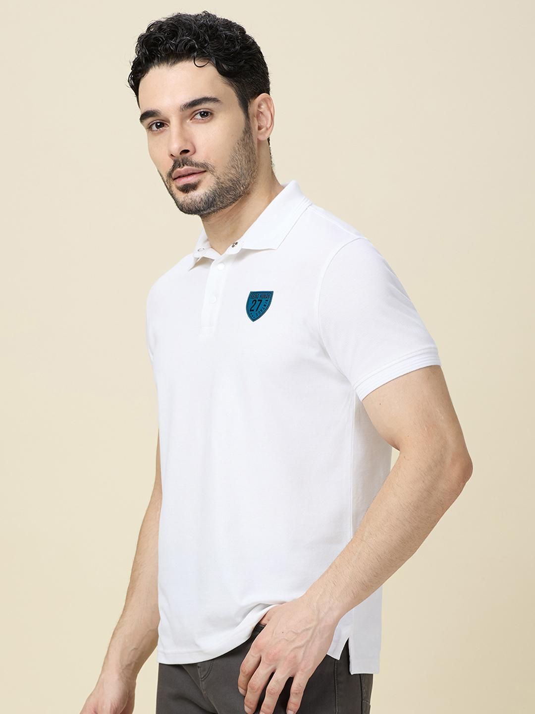 Being Human Men Solid Polo Collar Cotton Slim Fit T-shirt