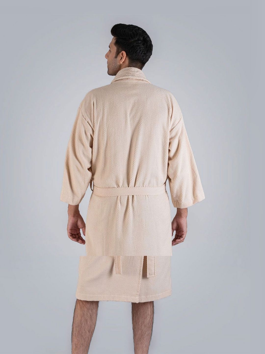 MYTRIDENT Unisex Beige 240 GSM Pure Cotton Bath Robe