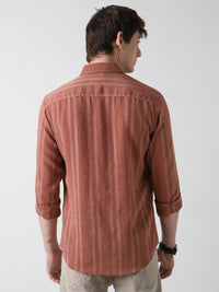 VASTRADO Men Classic Spread Collar Multi Striped Slim Fit Casual Shirt