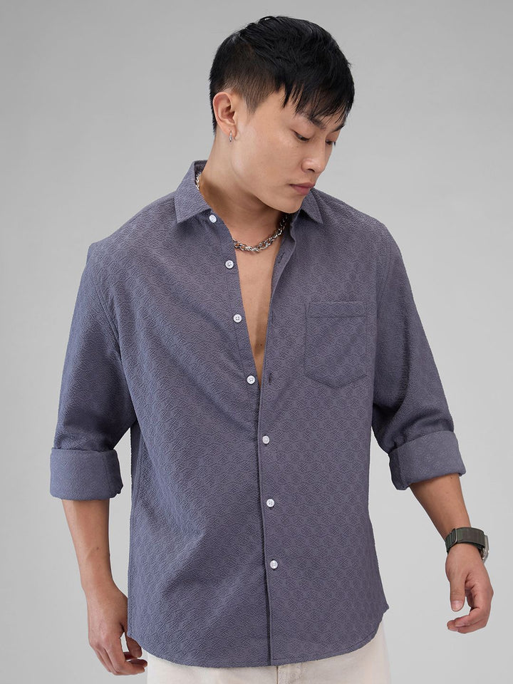 VASTRADO Men Classic Spread Collar Solid Slim Fit Casual Shirt