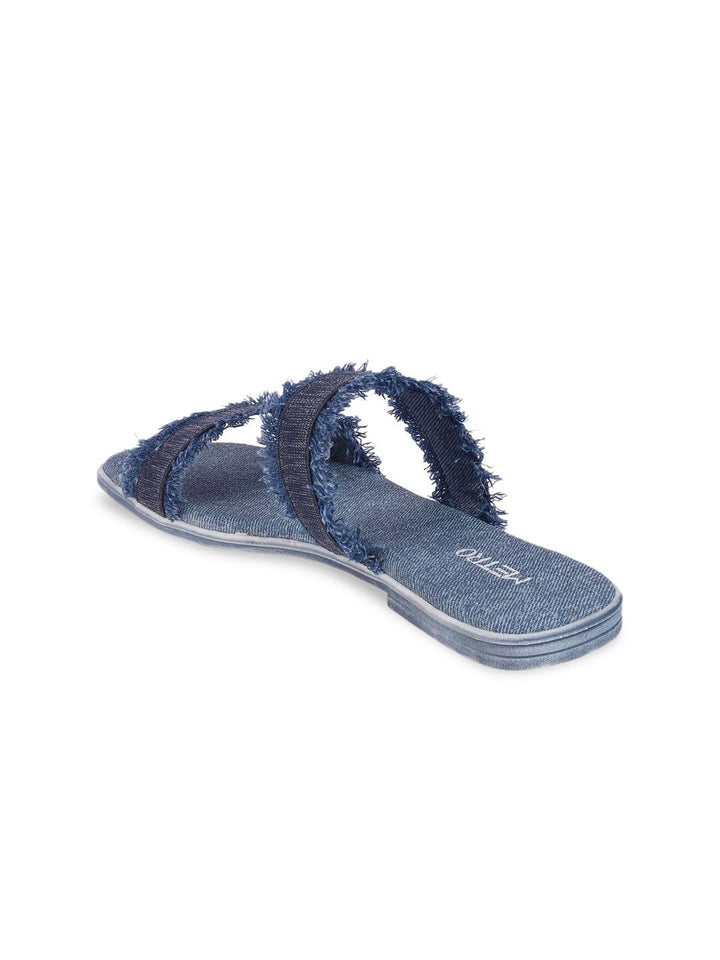 Metro Women Frayed Open Toe Flats