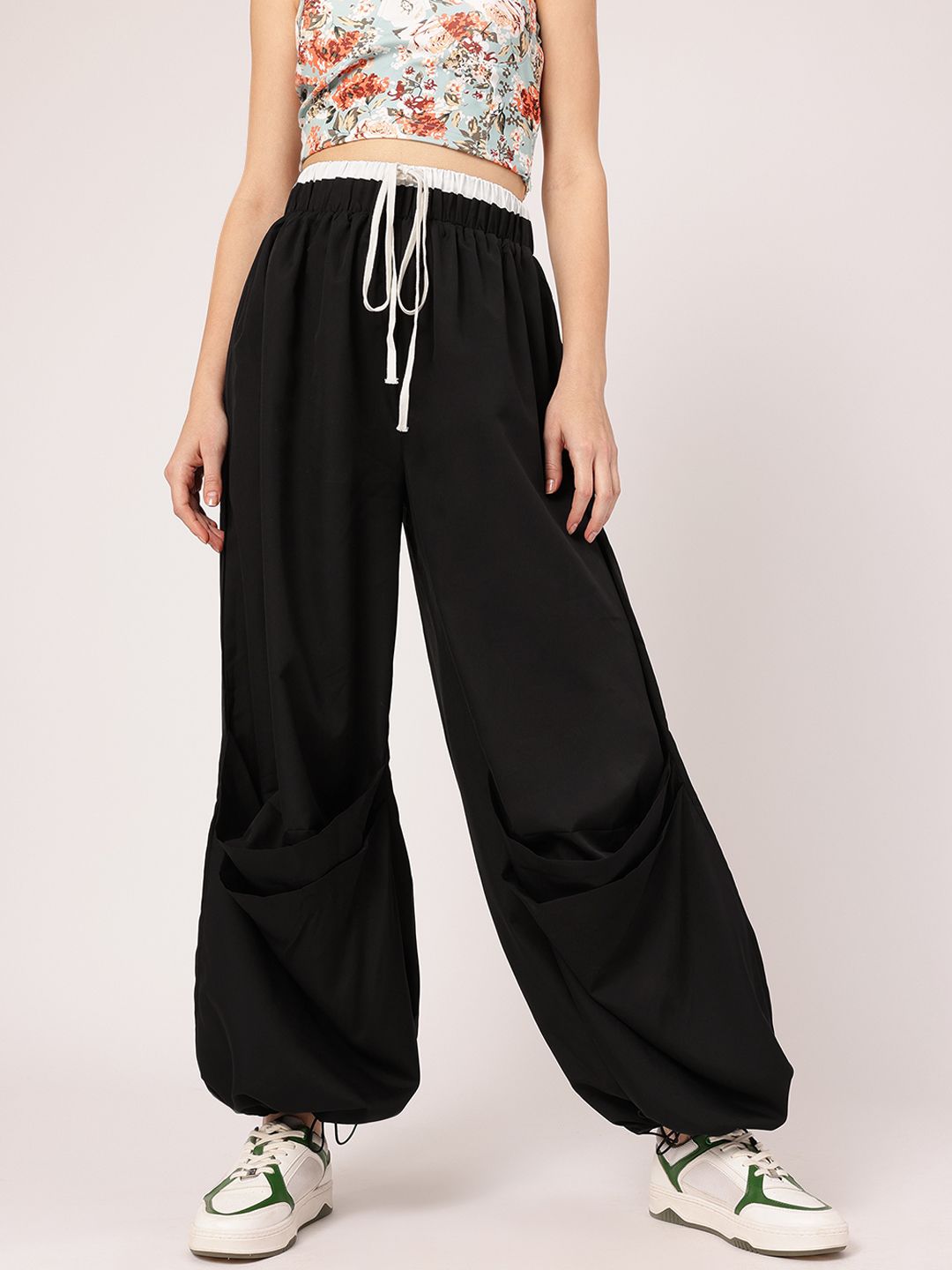 DressBerry Women Street Style Staple Parachute Joggers