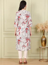 W Women Floral Printed Thread Work Kurta