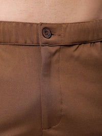 The Indian Garage Co. X Luxe Men Textured Mid-Rise Slim Fit Formal Trousers