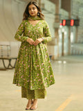 KALINI Women Floral Printed Anarkali Kurta with Trousers & Dupatta