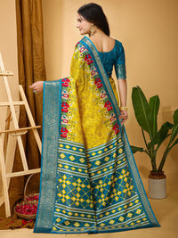 KALINI Kalamkari Printed Sungudi Saree
