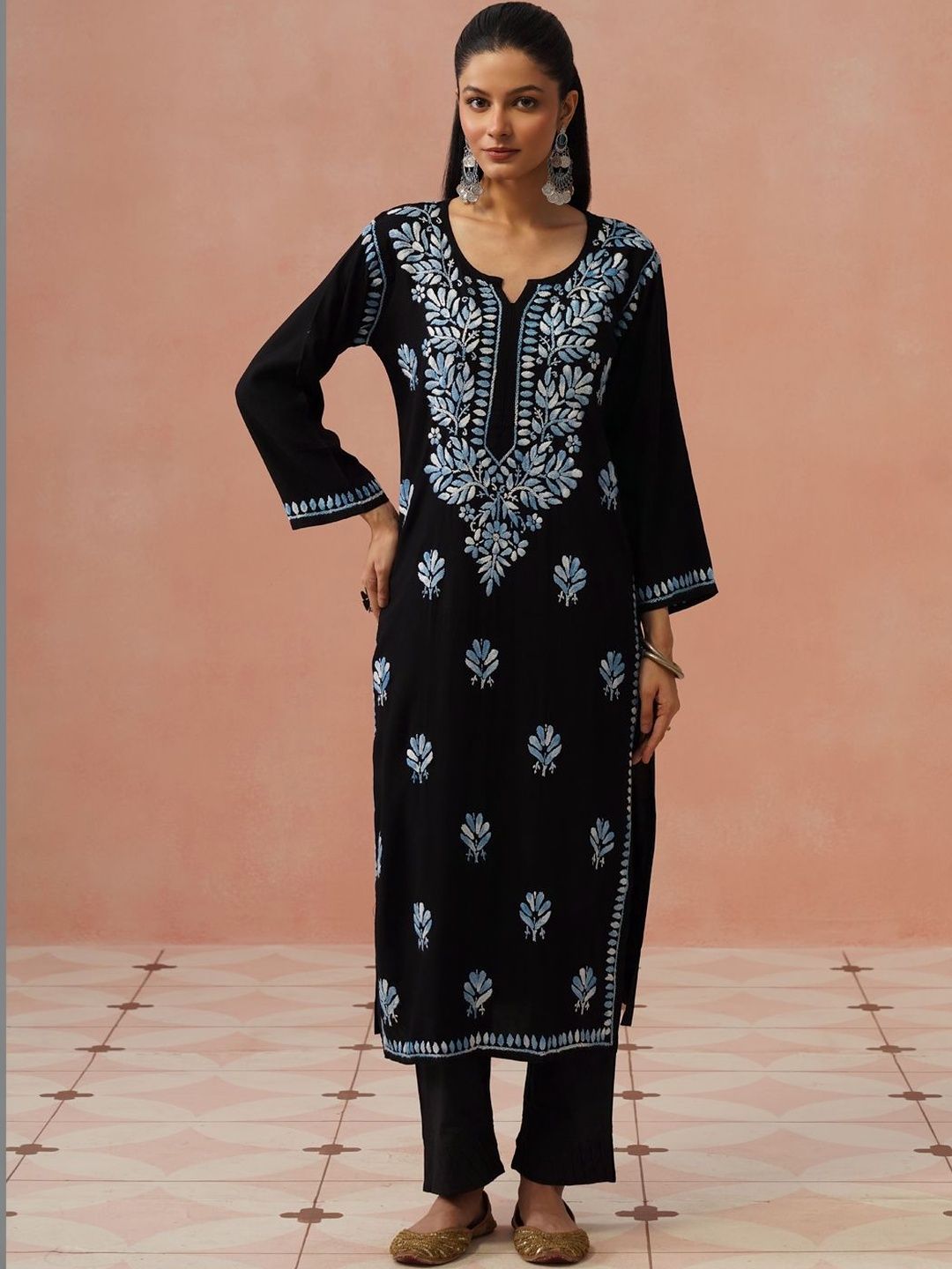 House of Chikankari Women Ethnic Motifs Embroidered Chikankari Kurta