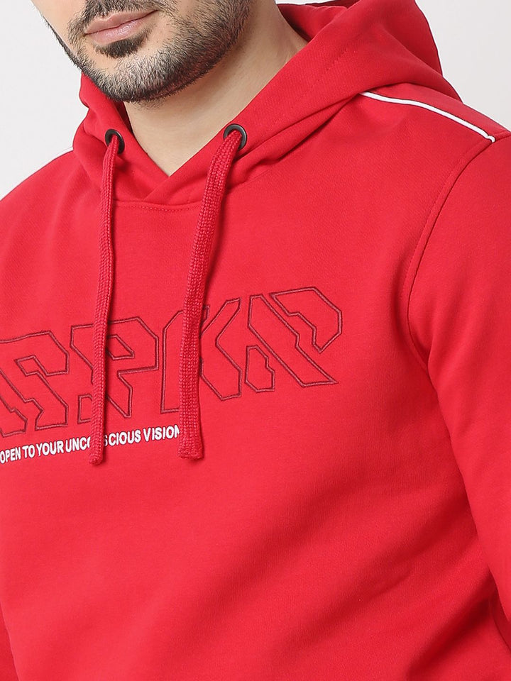SPYKAR Men Alphanumeric Printed Hooded Sweatshirt
