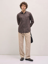 THE BEAR HOUSE Men Spread Collar Geometric Printed Cotton Tailored Fit Formal Shirt